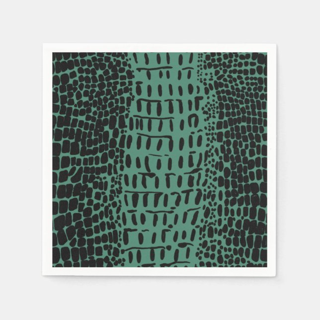 Alligator Print Paper Cocktail Napkins Serviette (Vorderseite)