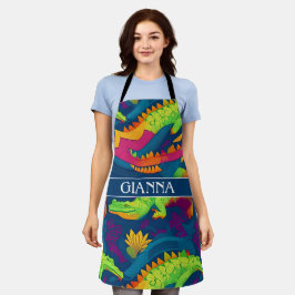 Alligator Rainbow Personalisiertes Muster Schürze