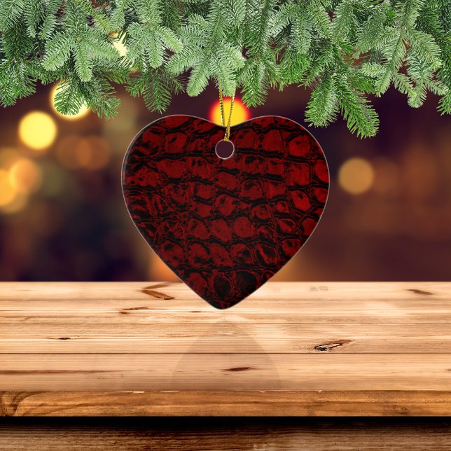 Alligator Red Imitats Leather Keramikornament (Von Creator hochgeladen)