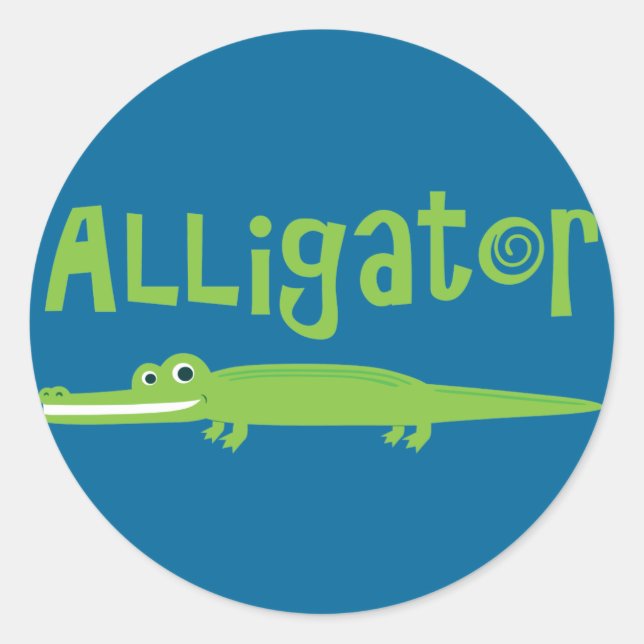 Alligator Runder Aufkleber (Vorderseite)