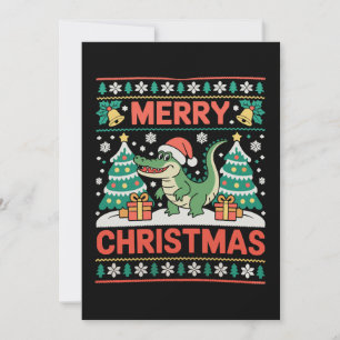 Alligator Santa Hut hässlicher Sweater Weihnachtsb Einladung