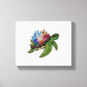 Alligator Schnappschuss Rot-Eared Slider Tortoise Leinwanddruck