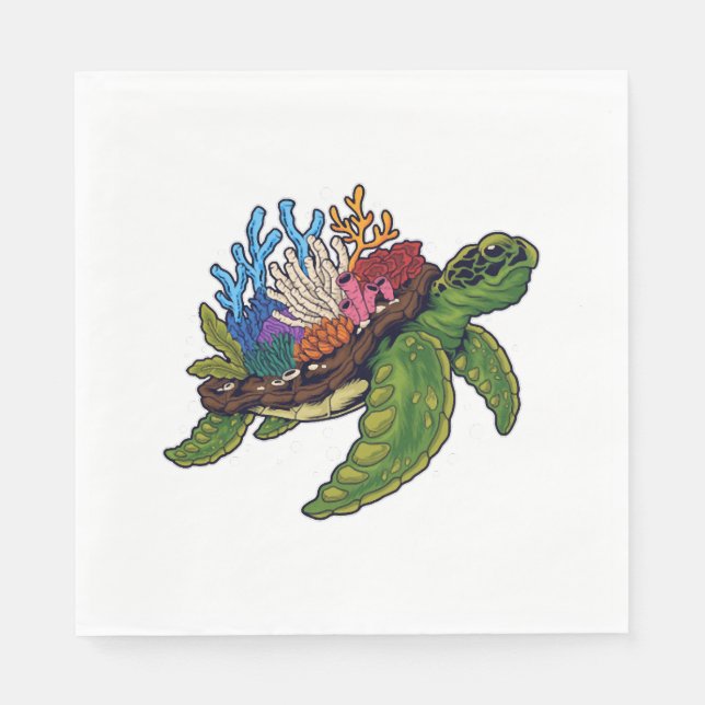 Alligator Schnappschuss Rot-Eared Slider Tortoise Serviette (Vorderseite)