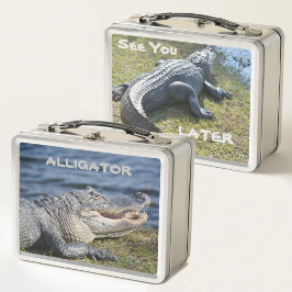 Alligator sehen Sie später, fotografische Wildnis Metall Brotdose