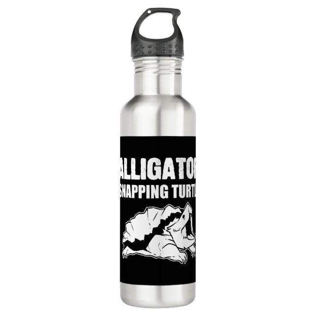 Alligator Snapping Schildkrötentierbiologe Geschen Edelstahlflasche (Vorderseite)