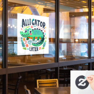 Alligator später fensteraufkleber