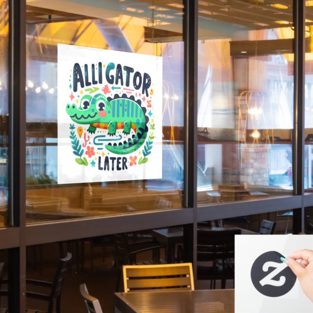 Alligator später fensteraufkleber (Restaurantfenster)