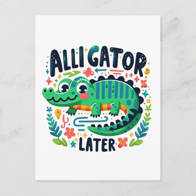 Alligator später postkarte (Vorderseite)