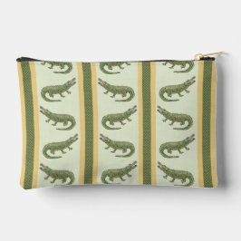 Alligator Stripe Zipper Pouch Zubehörtasche