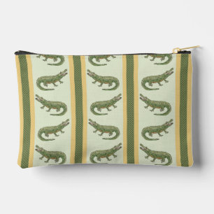 Alligator Stripe Zipper Pouch Zubehörtasche