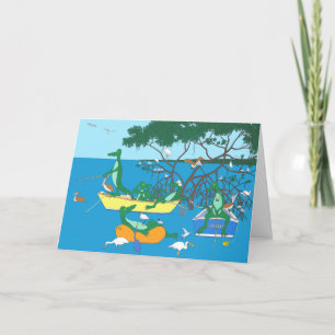 Alligator-Sumpf-Geburtstags-Grußkarte Karte