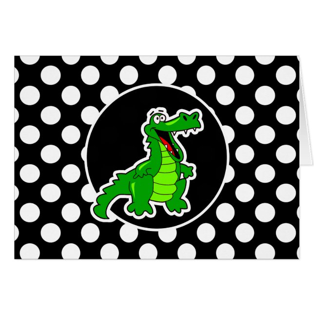 Alligator sur les Pois noirs et blancs (Devant horizontal)