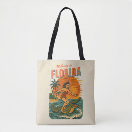 Alligator-Surfer-Strand-Pin-Up | Retro-Küsten-Surf Tasche