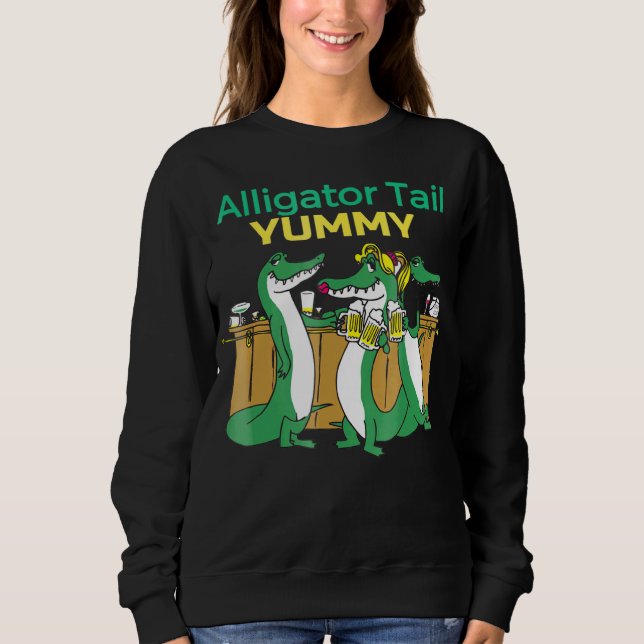 Alligator Tail Drinking Teams Bar Humorous Sweatshirt (Vorderseite)