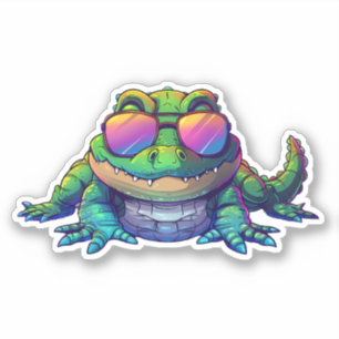 Alligator trägt eine Sonnenbrille Aufkleber