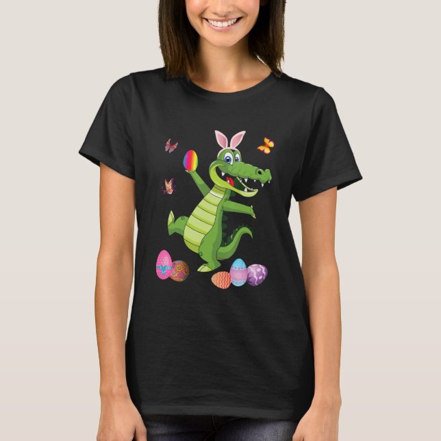 Alligator und Hasen-Hase Ostereier Happy D T-Shirt (Vorderseite)