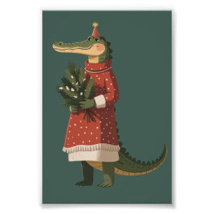 Alligator Weihnachten Krokodil Liebhaber Urlaub Lu Fotodruck