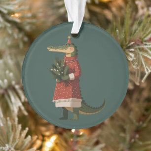 Alligator Weihnachten Krokodil Liebhaber Urlaub Lu Ornament