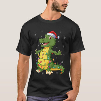 Alligator Weihnachts-Weihnachtsmannmütze Lighting  T-Shirt
