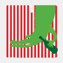 Alligator Wine Ornament Aus Metall