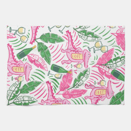 Alligator Wine Pink Green Preppy Geschirrtuch