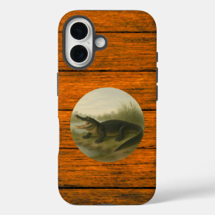 Alligator Wood Grain iPhone 16 Fall Hülle