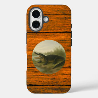 Alligator Wood Grain iPhone 16 Fall Hülle