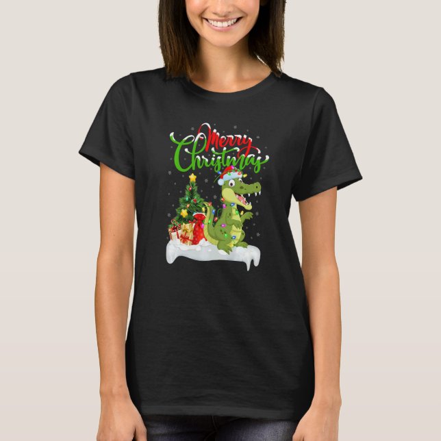 Alligator  Xmas Decorations Santa Alligator Christ T-Shirt (Vorderseite)