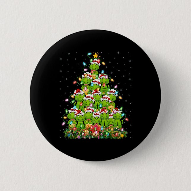 Alligator Xmas Tree Lighting Santa Alligator Chris Button (Vorderseite)