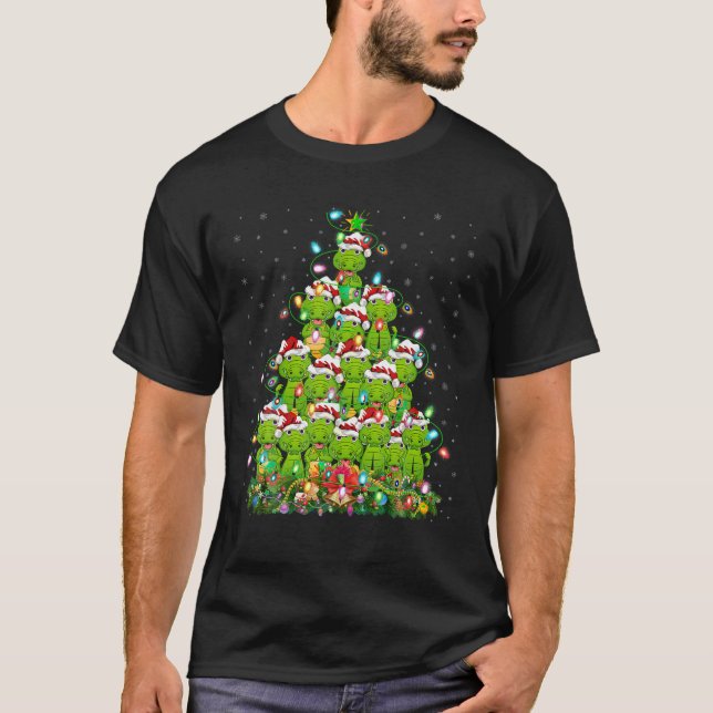 Alligator Xmas Tree Lighting Santa Alligator Chris T-Shirt (Vorderseite)