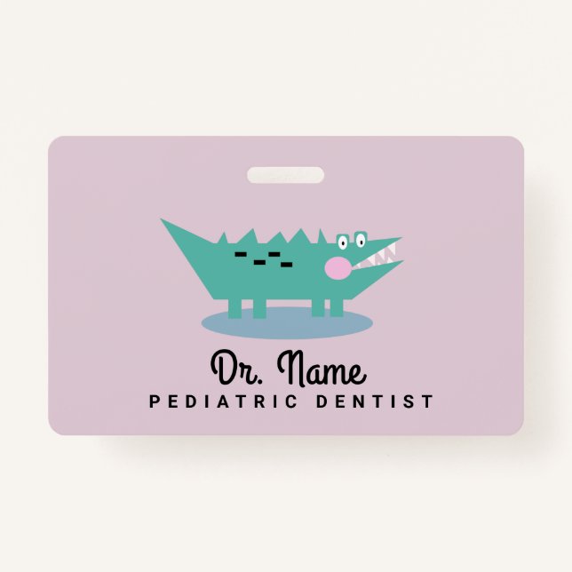 Alligator Zahnarzt Pädiatrier Dental Pink Ausweis (Vorderseite)