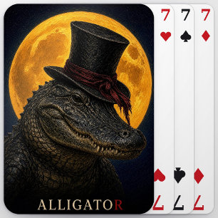 Alligator-Zylinderhut-Gotischer Surrealismus Spielkarten