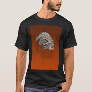 Alligatoreidechse auf einem Katzen-Schädel-T - T-Shirt