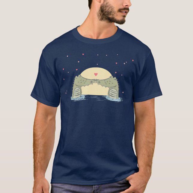 Alligatoren in der Liebe Valentine T-Shirt (Vorderseite)