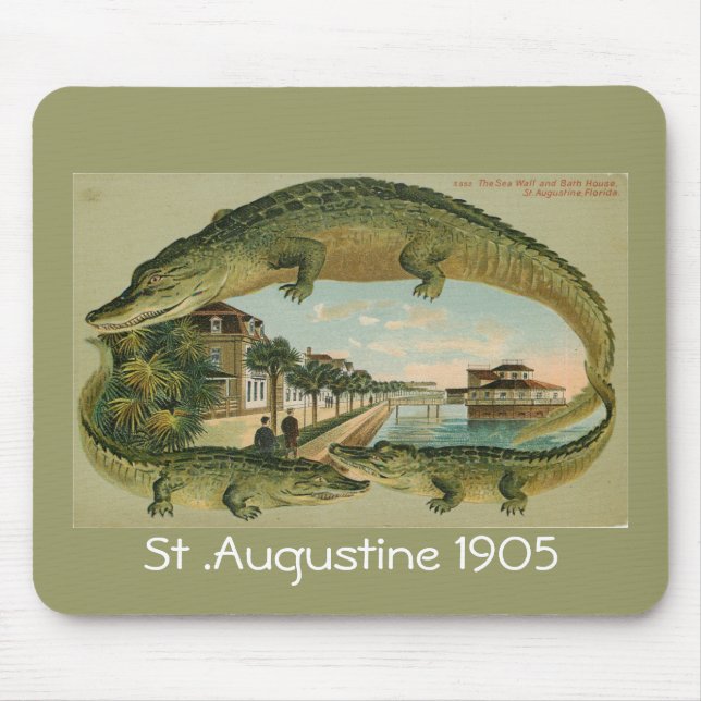 Alligatorgrenze St Augustine Florida 1905, St.… Mousepad (Vorne)