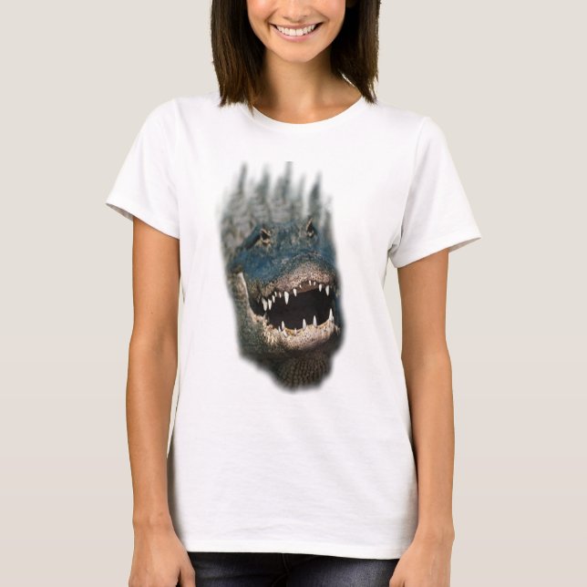 AlligatorSchuss-Enorme Hauptreptilien T-Shirt (Vorderseite)
