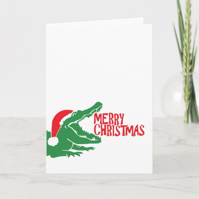Alligatorweihnachtsgrußkarte Feiertagskarte (Vorderseite)