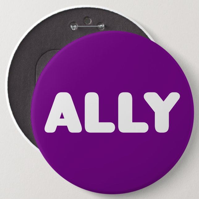 Allily LGBTQ Straight Bündnis Spirit Day White Lil Button (Vorne & Hinten)