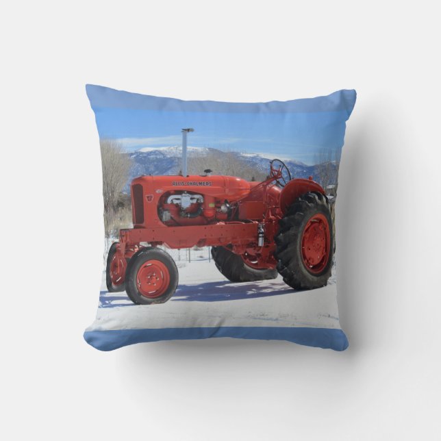 Allis Chalmers WD45 1955 Traktor in Schneekissen Kissen (Vorderseite)