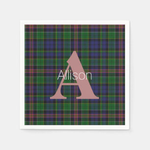 Allison Clan Kariert Monogram Paper Napkins Serviette