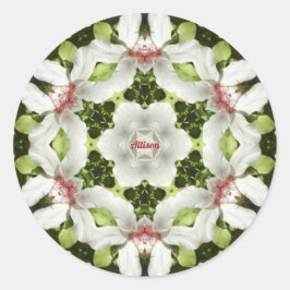 ALLISON ~ EASTER HIBISKUS WHITE RELIGIOUS ~ RUNDER AUFKLEBER