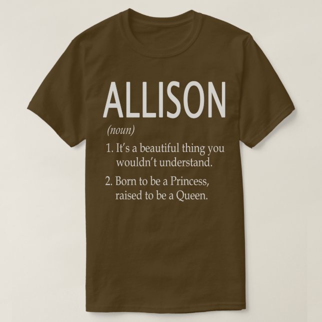 Allison Name Gift T-Shirt (Design vorne)