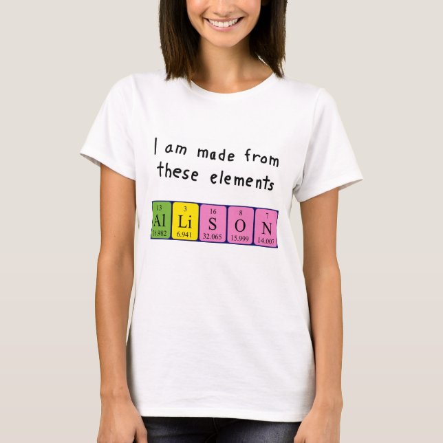 Allison Periodenname Shirt (Vorderseite)