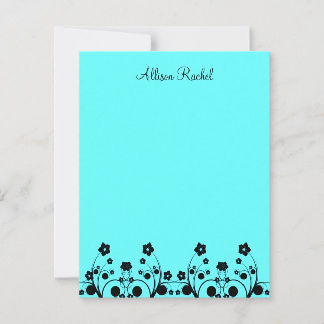 Allison Rachel Blume & Pearls Tall Vielen Dank Mitteilungskarte (Vorderseite)