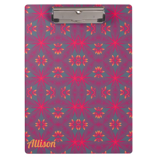 ALLISON ~ rosa, Lila, gelb und grau Klemmbrett (Vorderseite)