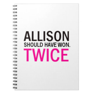 Allison sollte gewinnen - zweimal, Notebook Notizblock