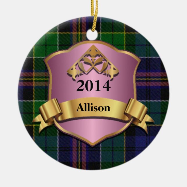 Allison Tartan Plaid Custom ornament (Vorne)