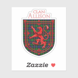 Allison Tartan Scottish Kariert Lion Rampant Aufkleber