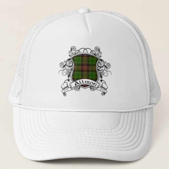 Allisontartan-Schild Truckerkappe (Vorderseite)