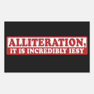 Alliteration lustiges kreatives Schreiben Rechteckiger Aufkleber